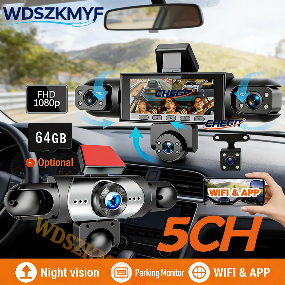 Panoramic Dash Cam 360 - Yeni 5 Lensli Araç Kamerası 360