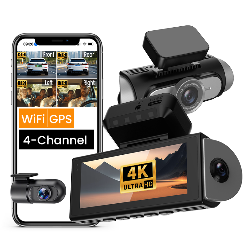Panoramic Dash Cam 360 - 2026 WiFi GPS Araç Kamerası Video