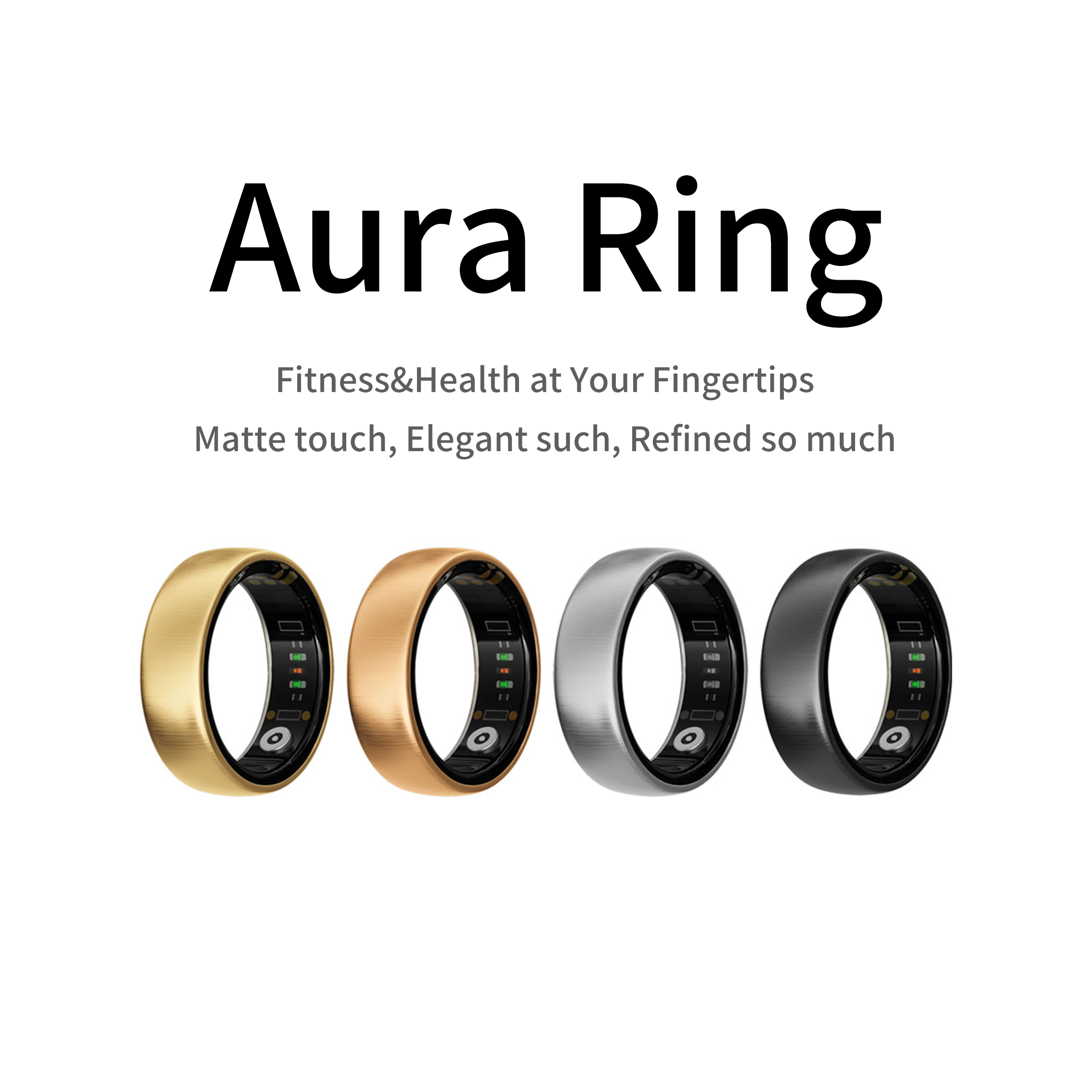 Smart Ring Health - AURA Matt Akıllı Yüzük Fitness Spor