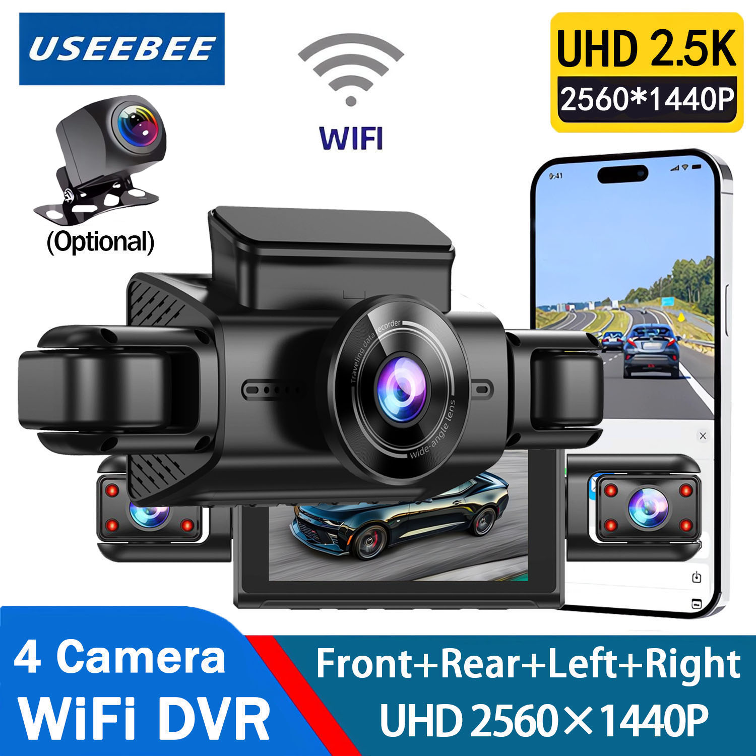 Panoramic Dash Cam 360 - 360 Derece 4 Kameralı Araç Kamerası