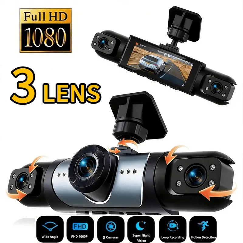 360 °   Panoramik üç kanallı a - Panoramic Dash Cam 360 incelemesi ve fiyatı
