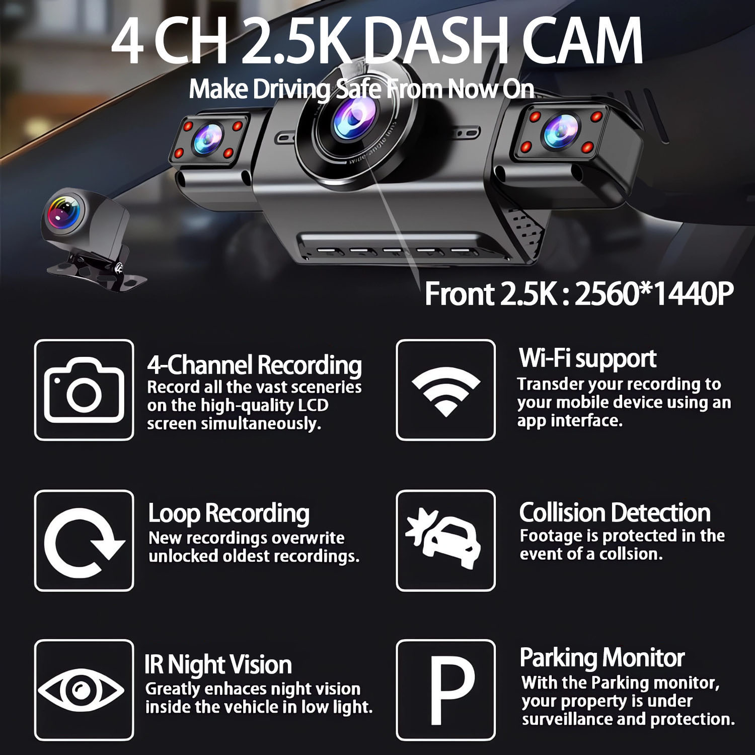 360 Derece 4 Kameralı Araç Kam - Panoramic Dash Cam 360 incelemesi ve fiyatı