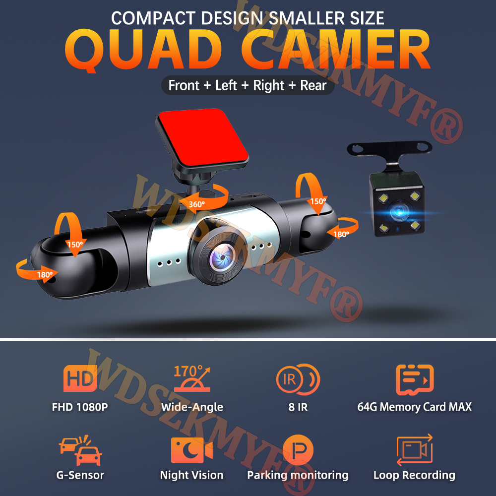 360 °   Araba Kamera 3/4Lens 1 - Panoramic Dash Cam 360 incelemesi ve fiyatı